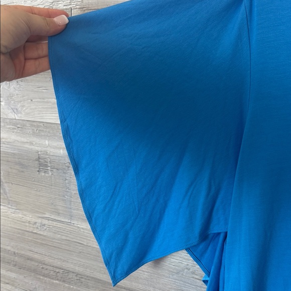 Soft Surroundings Vibrant Blue Ruched Blouse - Picture 4 of 6